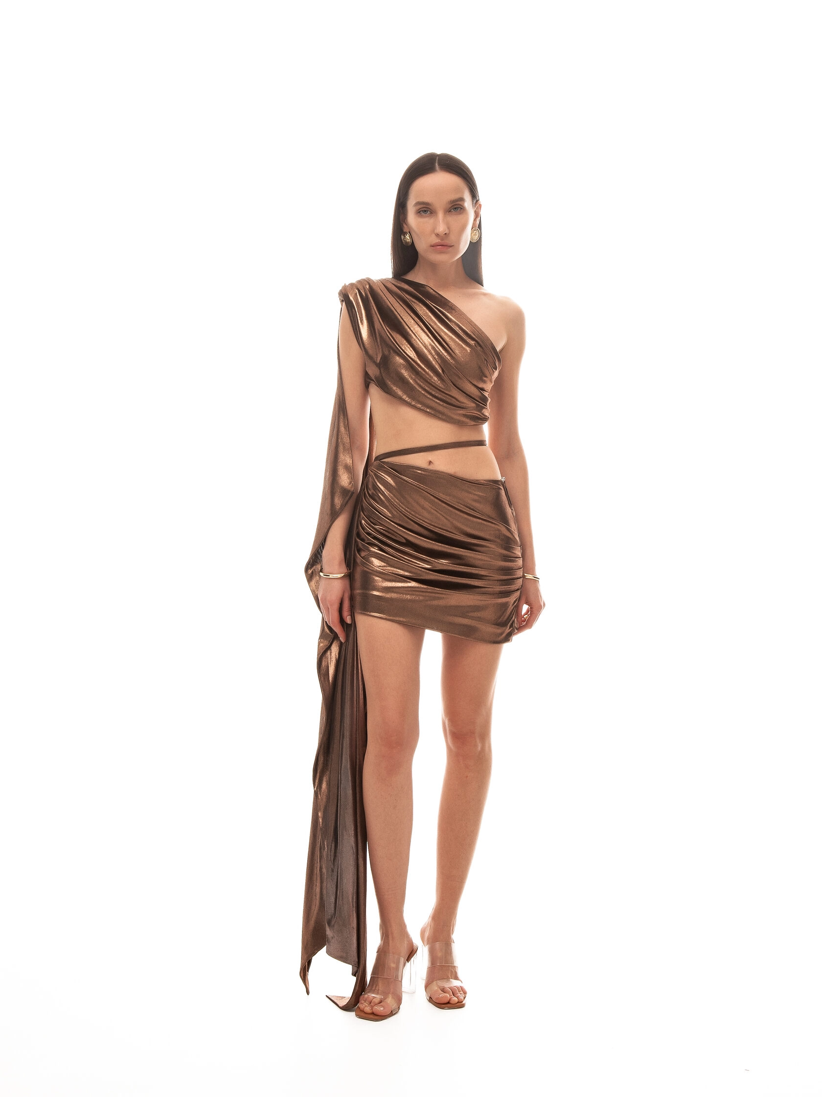 Юбка CARTELLA(КАРТЕЛЛА) в бронзовом цвете - 40-42 (XS-S) - Бронзовый