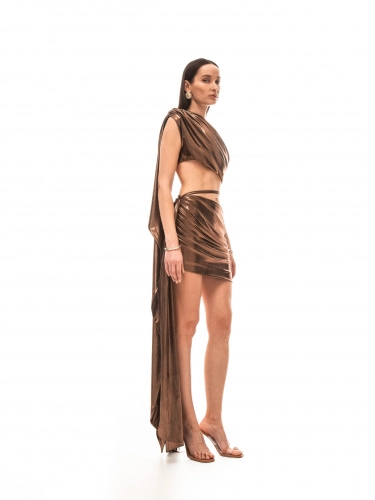 Топ CARTELLA(КАРТЕЛЛА) в бронзовом цвете - 40-42 (XS-S) - Бронзовый
