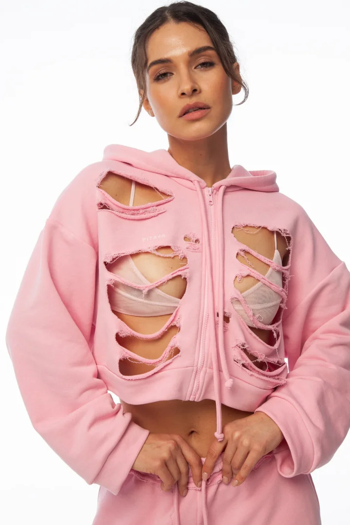 Худи PINK GRUNGE(ПИНК ГРАНДЖ) в розовом цвете - Единый размер - Розовый